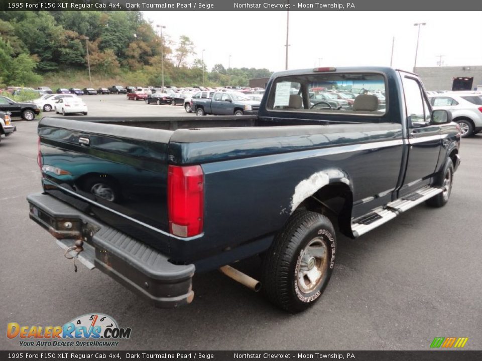 1995 Ford F150 XLT Regular Cab 4x4 Dark Tourmaline Pearl / Beige Photo #7
