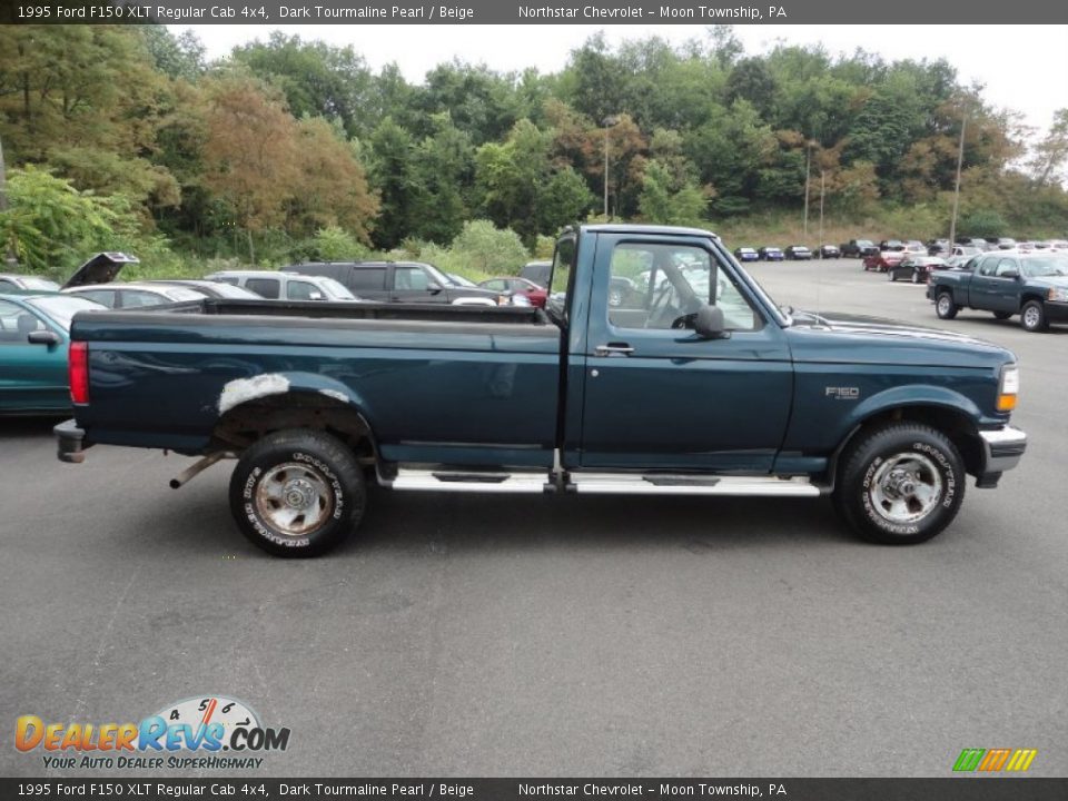 1995 Ford F150 XLT Regular Cab 4x4 Dark Tourmaline Pearl / Beige Photo #8