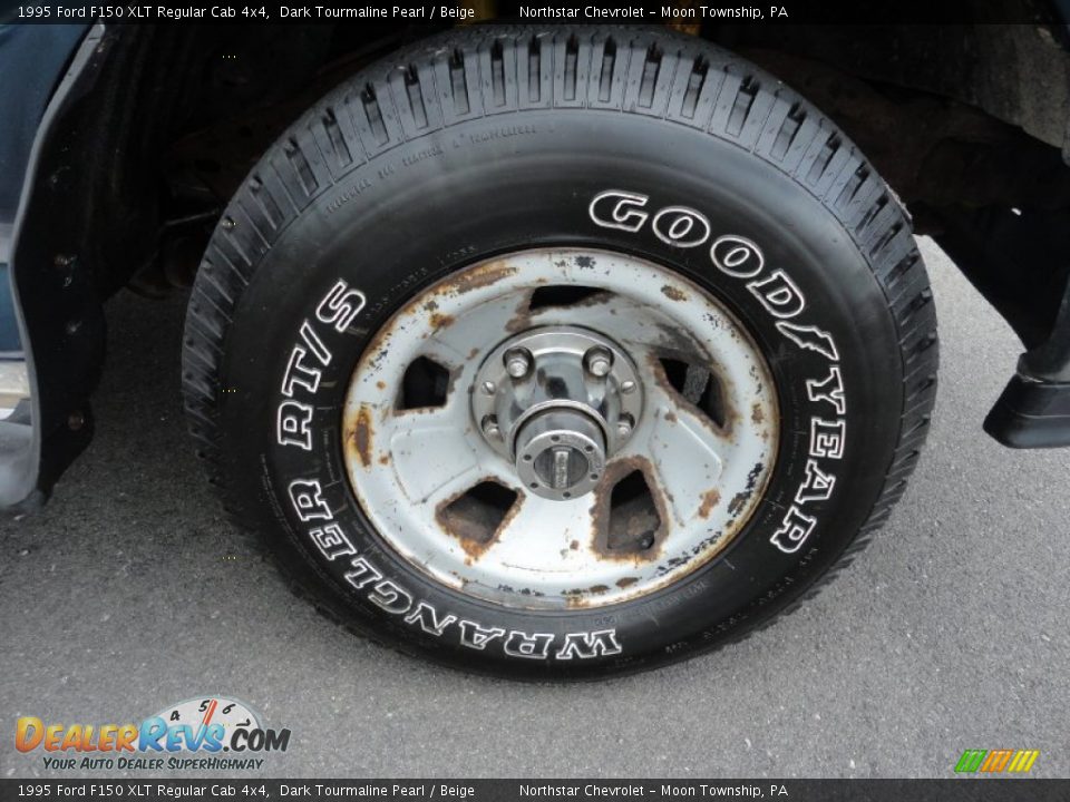 1995 Ford F150 XLT Regular Cab 4x4 Dark Tourmaline Pearl / Beige Photo #9