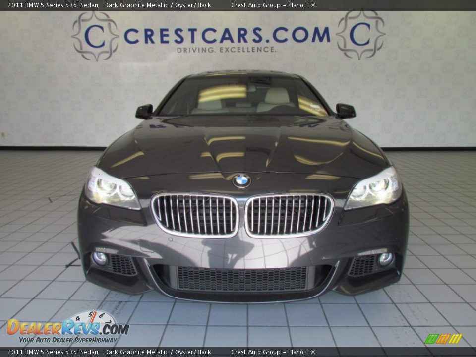 2011 BMW 5 Series 535i Sedan Dark Graphite Metallic / Oyster/Black Photo #2