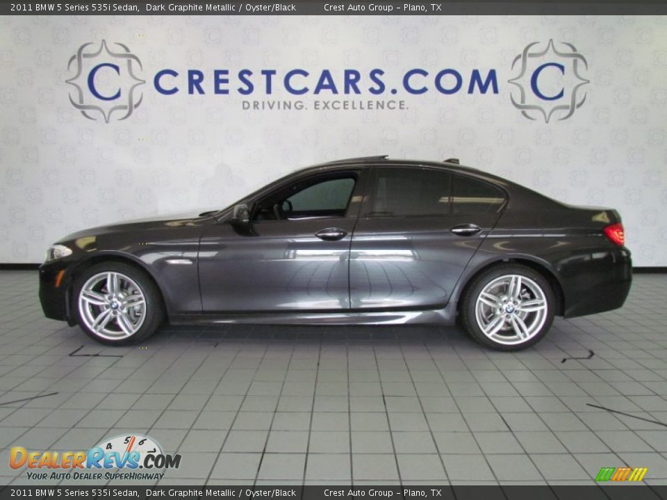 2011 BMW 5 Series 535i Sedan Dark Graphite Metallic / Oyster/Black Photo #4