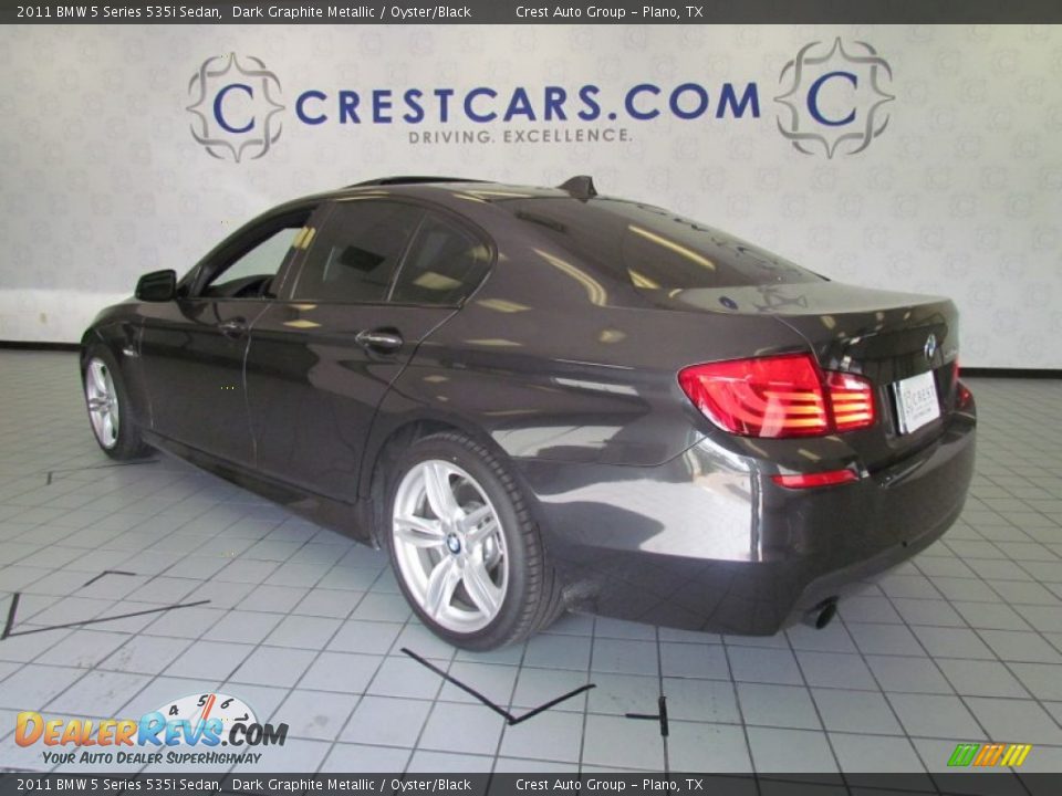 2011 BMW 5 Series 535i Sedan Dark Graphite Metallic / Oyster/Black Photo #5