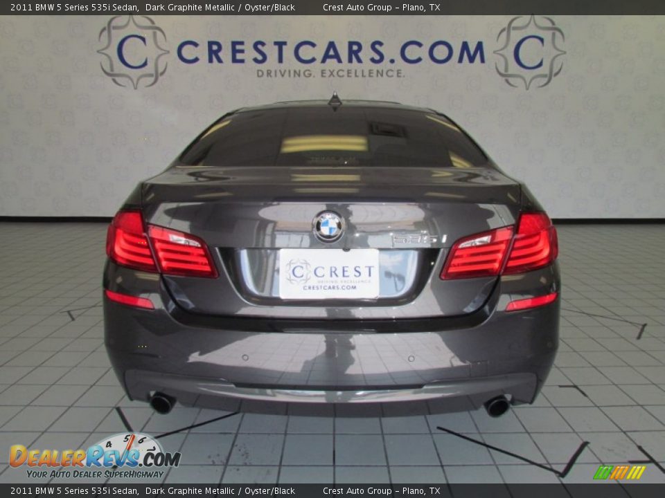 2011 BMW 5 Series 535i Sedan Dark Graphite Metallic / Oyster/Black Photo #6