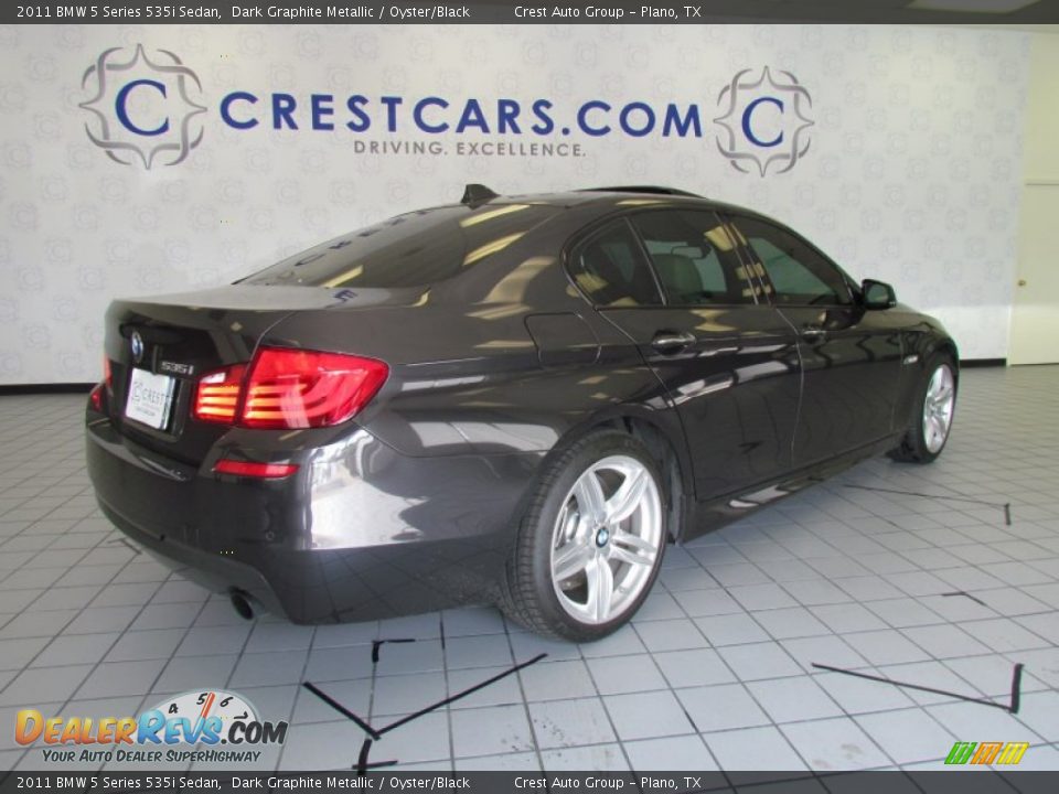 2011 BMW 5 Series 535i Sedan Dark Graphite Metallic / Oyster/Black Photo #7