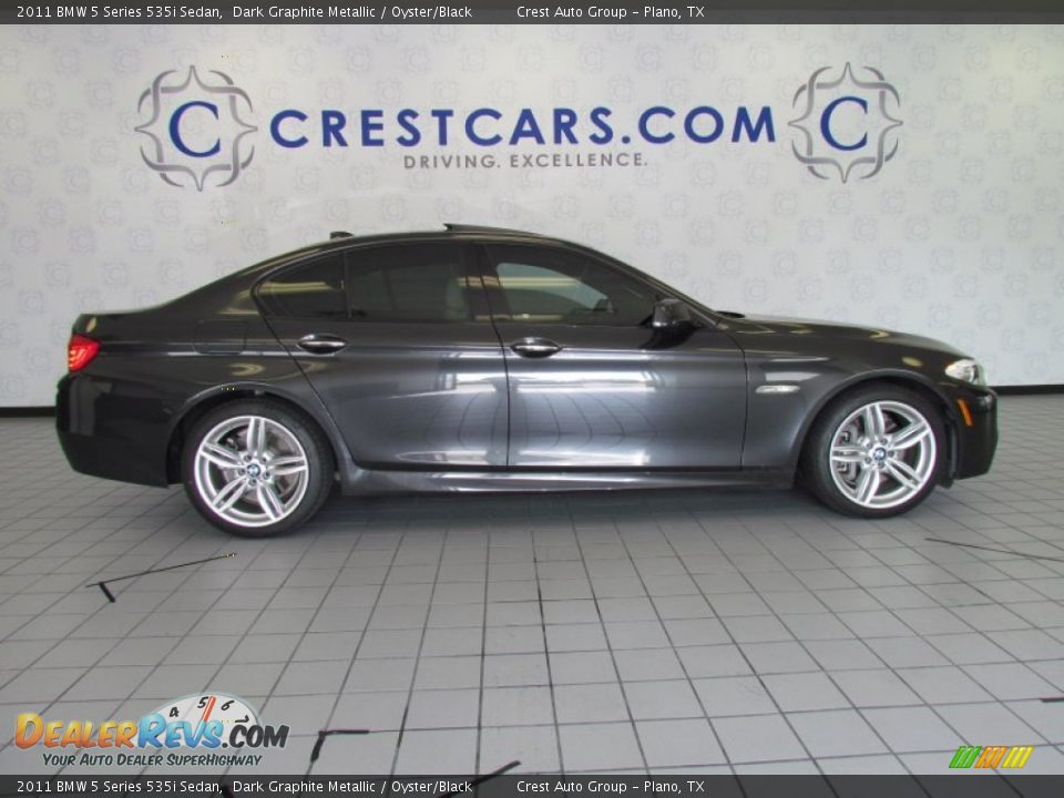 2011 BMW 5 Series 535i Sedan Dark Graphite Metallic / Oyster/Black Photo #8