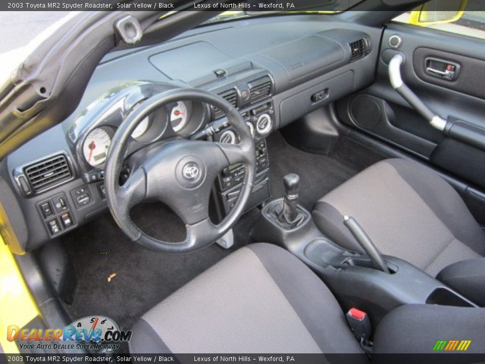 Black Interior - 2003 Toyota MR2 Spyder Roadster Photo #10