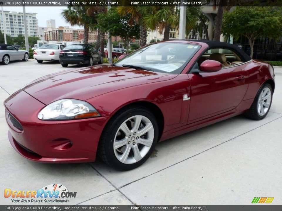 2008 Jaguar XK XK8 Convertible Radiance Red Metallic / Caramel Photo #4