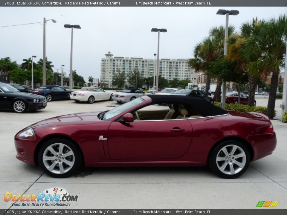 2008 Jaguar XK XK8 Convertible Radiance Red Metallic / Caramel Photo #6