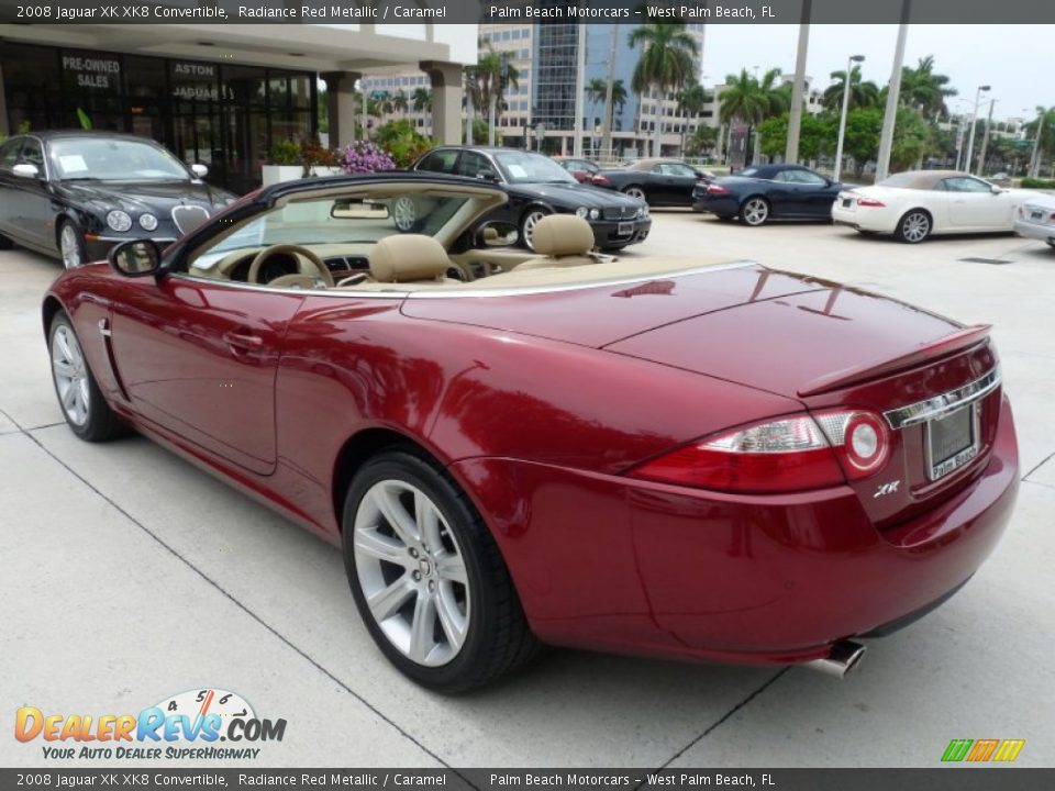 2008 Jaguar XK XK8 Convertible Radiance Red Metallic / Caramel Photo #7