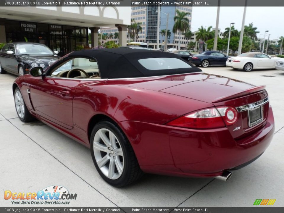 2008 Jaguar XK XK8 Convertible Radiance Red Metallic / Caramel Photo #8