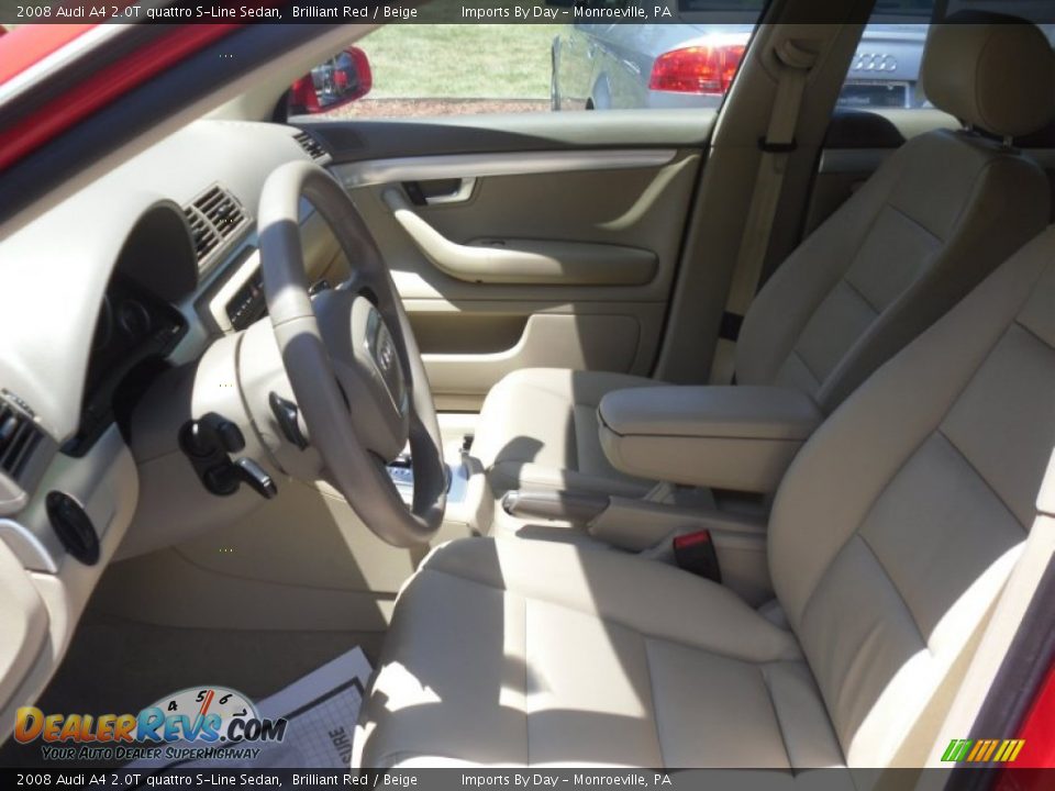 2008 Audi A4 2.0T quattro S-Line Sedan Brilliant Red / Beige Photo #5