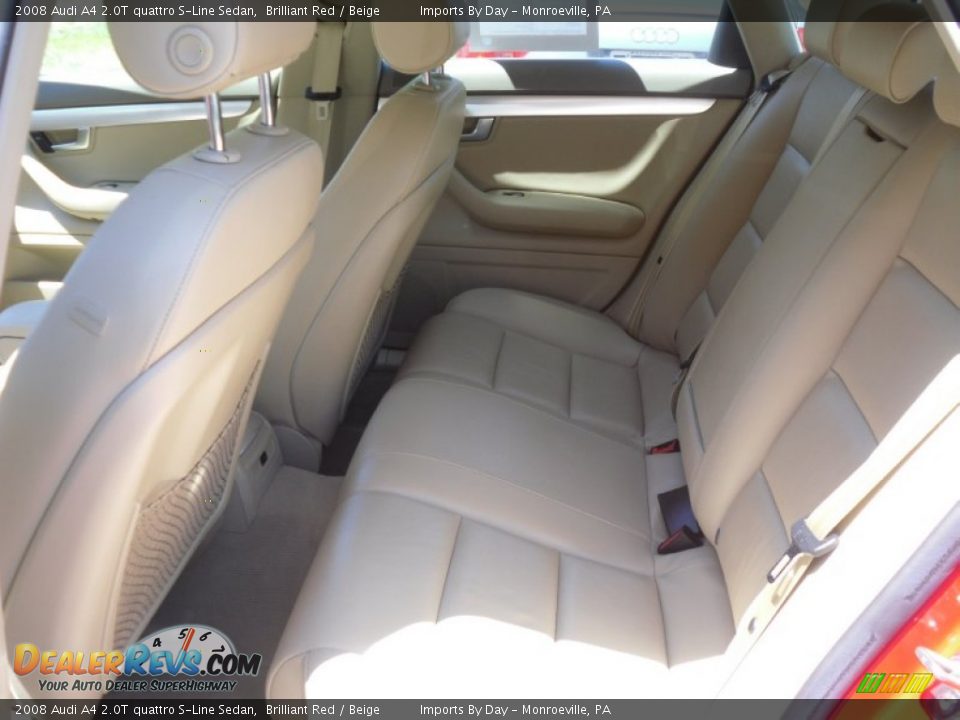 2008 Audi A4 2.0T quattro S-Line Sedan Brilliant Red / Beige Photo #6