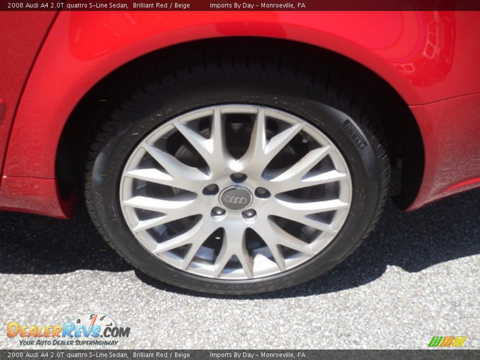 2008 Audi A4 2.0T quattro S-Line Sedan Brilliant Red / Beige Photo #9
