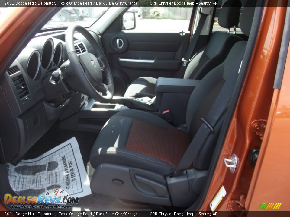 Dark Slate Gray/Orange Interior - 2011 Dodge Nitro Detonator Photo #11