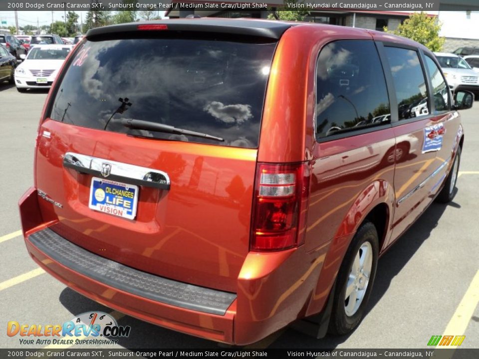 2008 Dodge Grand Caravan SXT Sunburst Orange Pearl / Medium Slate Gray/Light Shale Photo #2