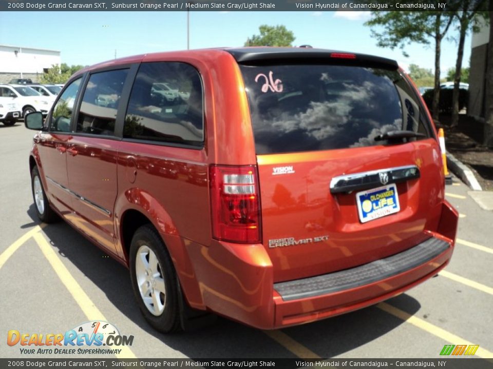 2008 Dodge Grand Caravan SXT Sunburst Orange Pearl / Medium Slate Gray/Light Shale Photo #8