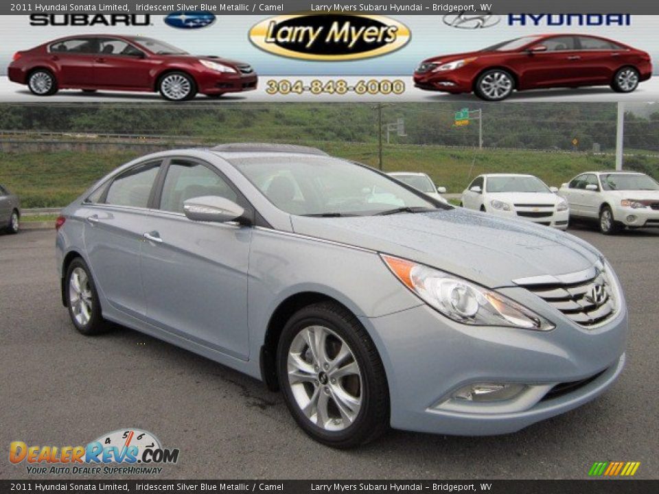 2011 Hyundai Sonata Limited Iridescent Silver Blue Metallic / Camel Photo #1