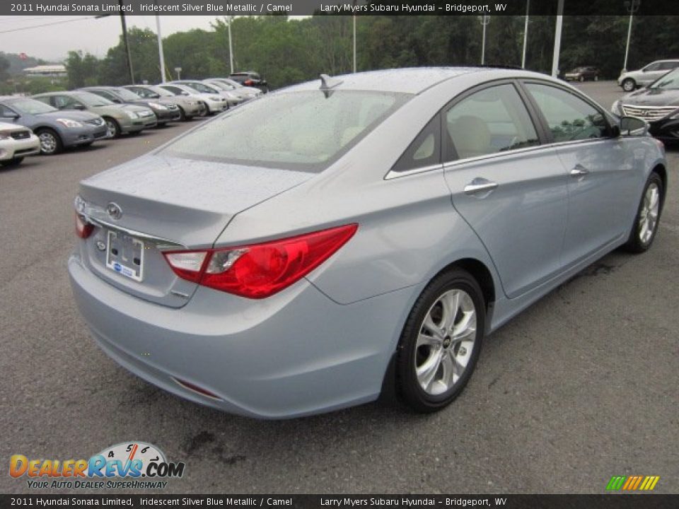 2011 Hyundai Sonata Limited Iridescent Silver Blue Metallic / Camel Photo #7