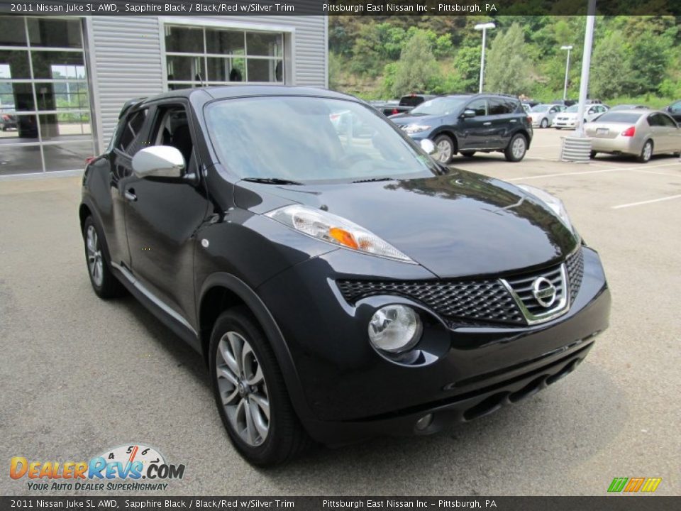 2011 Nissan Juke SL AWD Sapphire Black / Black/Red w/Silver Trim Photo #4