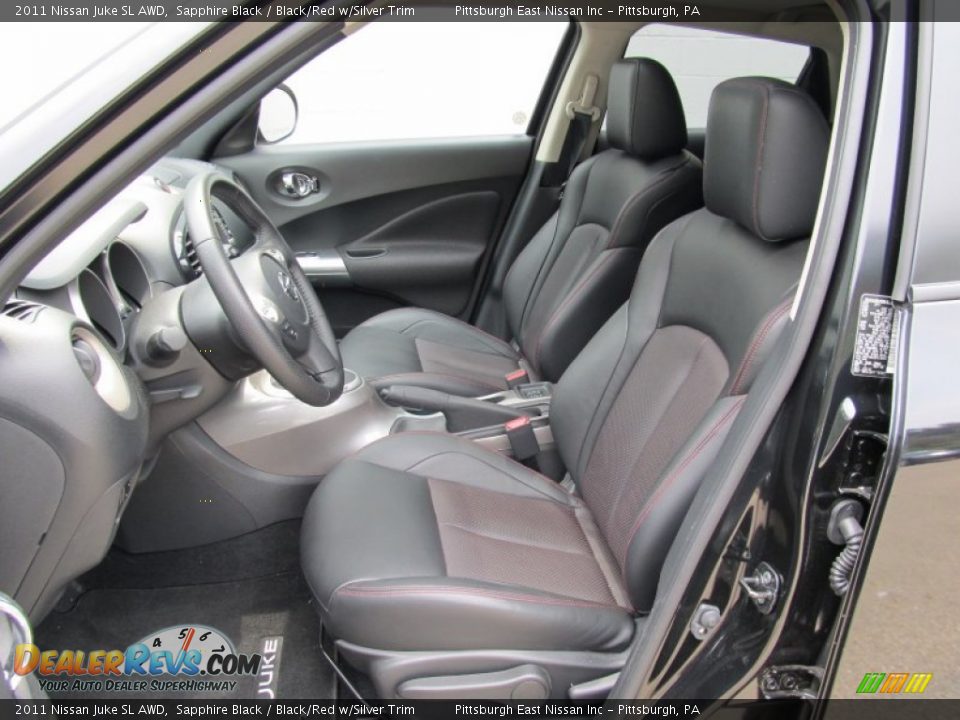 Black/Red w/Silver Trim Interior - 2011 Nissan Juke SL AWD Photo #7