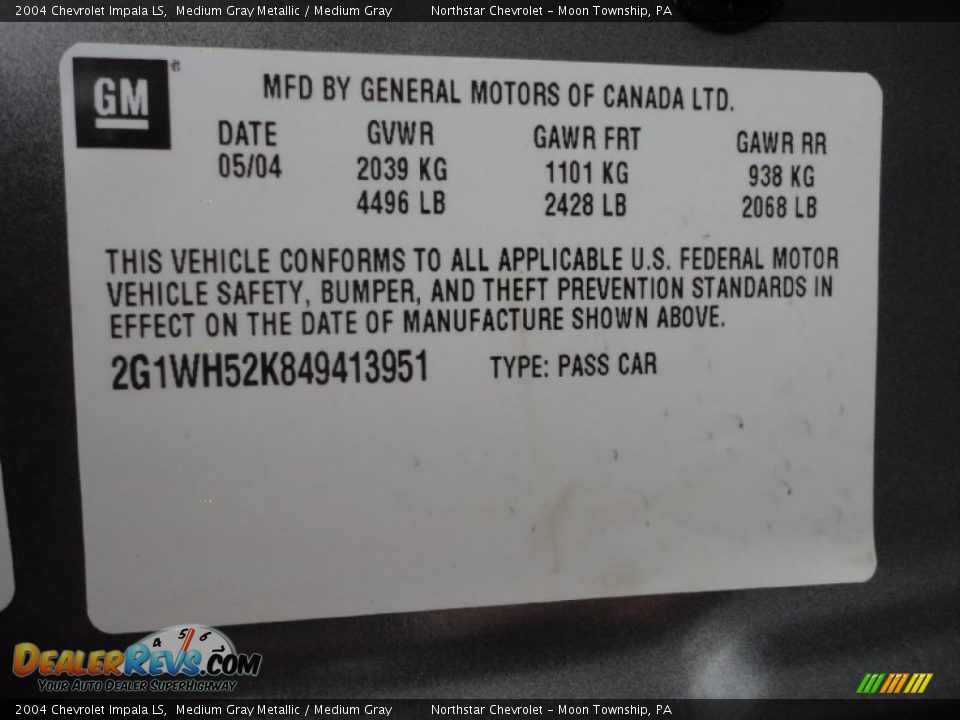 2004 Chevrolet Impala LS Medium Gray Metallic / Medium Gray Photo #20