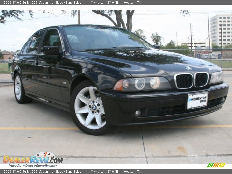 2003 BMW 5 Series 525i Sedan Jet Black / Sand Beige Photo #1