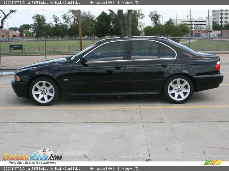 2003 BMW 5 Series 525i Sedan Jet Black / Sand Beige Photo #3