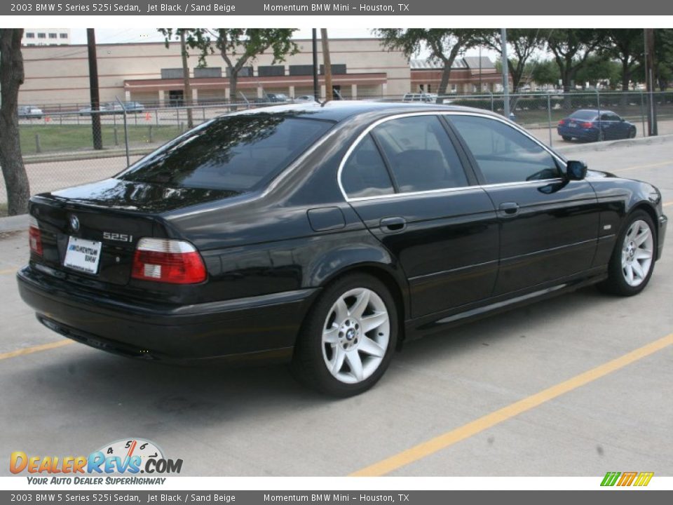 2003 BMW 5 Series 525i Sedan Jet Black / Sand Beige Photo #4