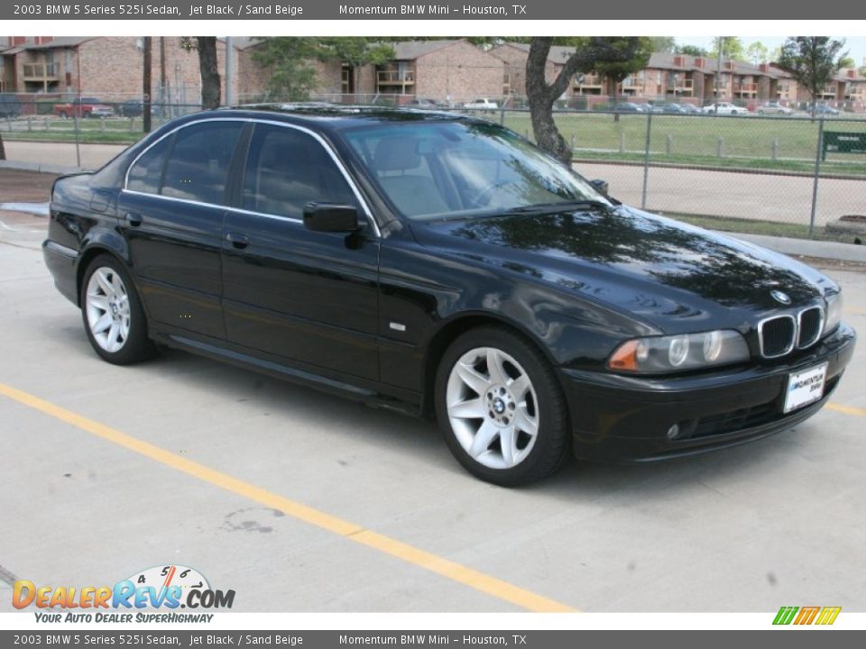 2003 BMW 5 Series 525i Sedan Jet Black / Sand Beige Photo #5