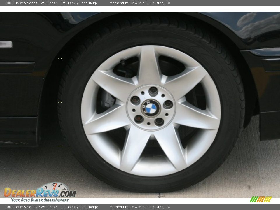 2003 BMW 5 Series 525i Sedan Jet Black / Sand Beige Photo #8