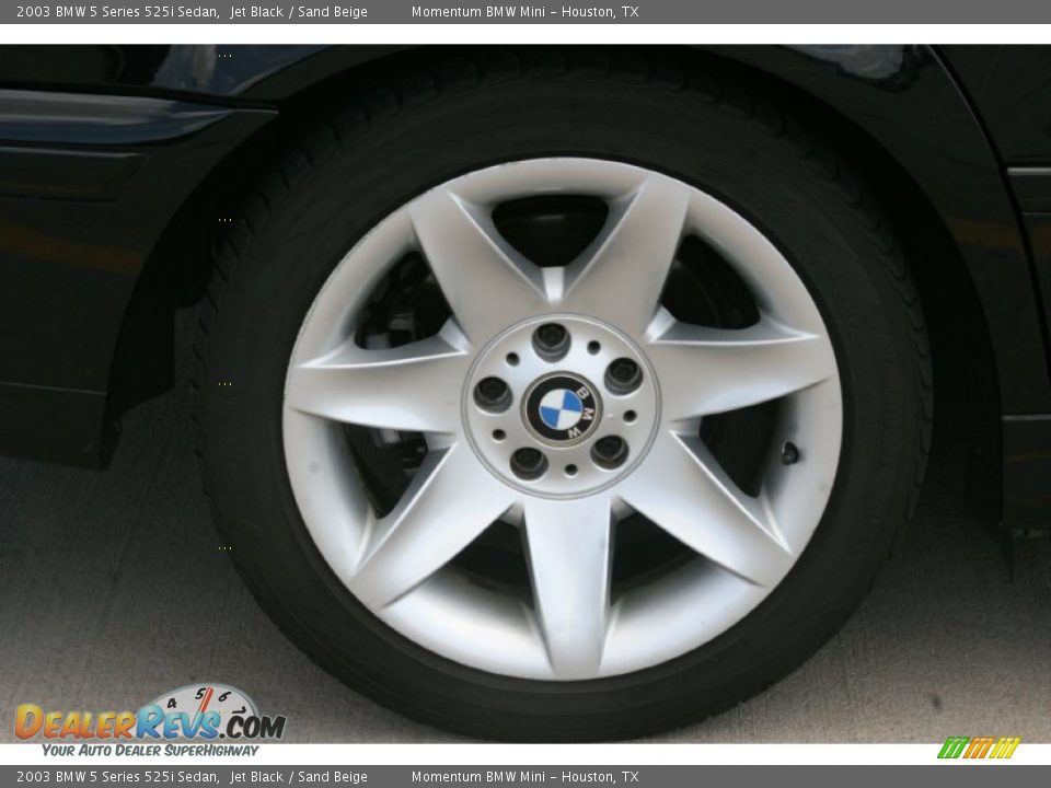 2003 BMW 5 Series 525i Sedan Jet Black / Sand Beige Photo #9