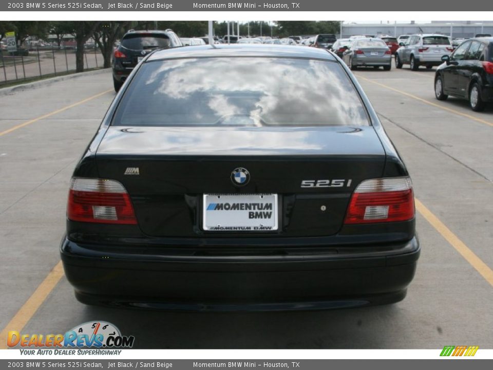 2003 BMW 5 Series 525i Sedan Jet Black / Sand Beige Photo #10
