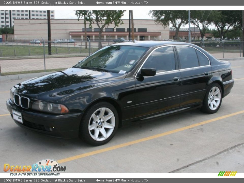 2003 BMW 5 Series 525i Sedan Jet Black / Sand Beige Photo #11