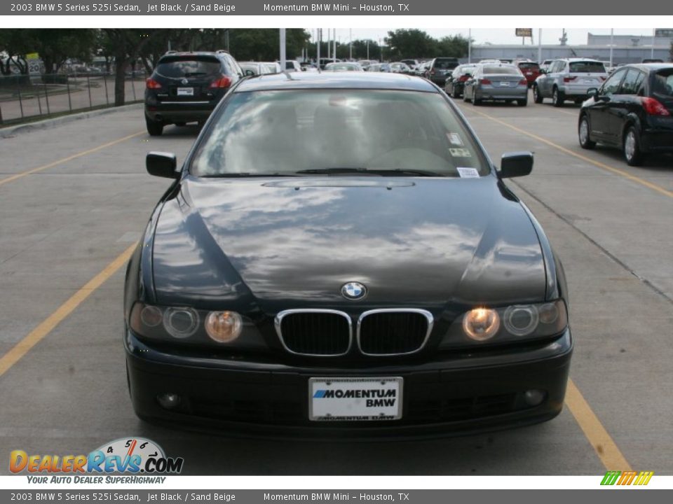 2003 BMW 5 Series 525i Sedan Jet Black / Sand Beige Photo #12