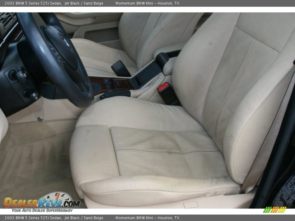 2003 BMW 5 Series 525i Sedan Jet Black / Sand Beige Photo #14
