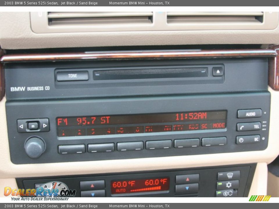2003 BMW 5 Series 525i Sedan Jet Black / Sand Beige Photo #21