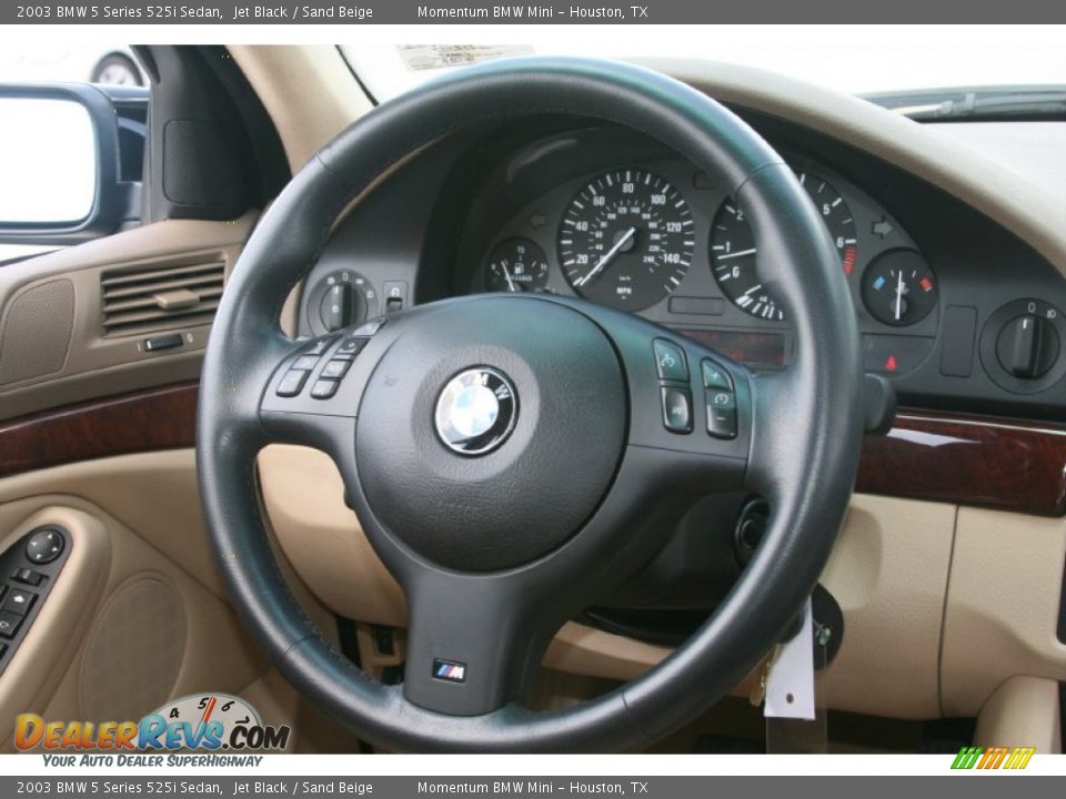 2003 BMW 5 Series 525i Sedan Jet Black / Sand Beige Photo #29