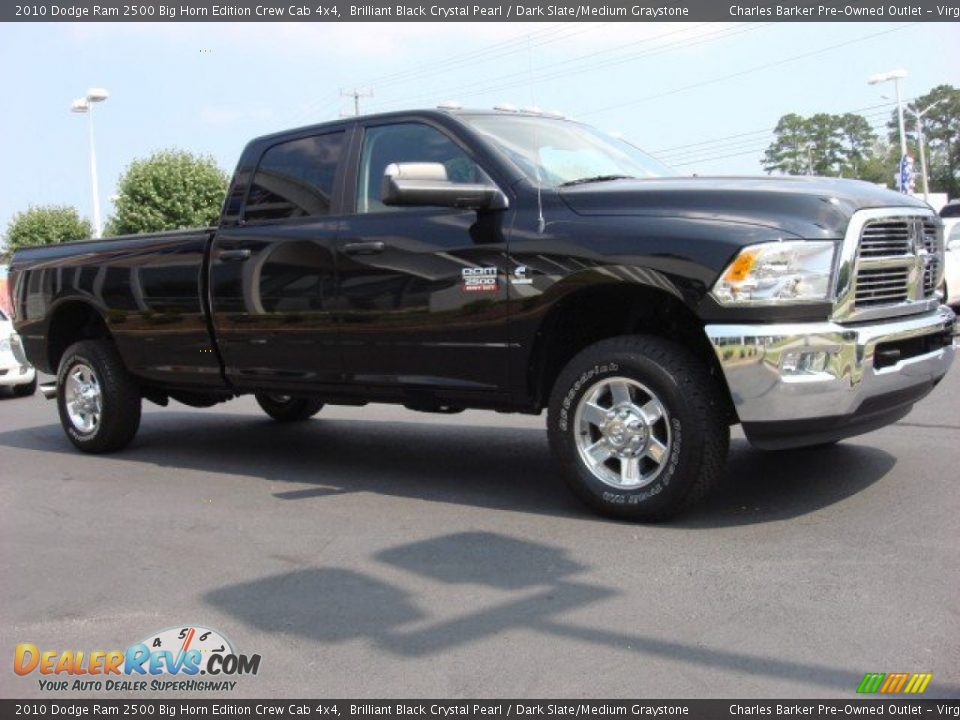 2010 Dodge Ram 2500 Big Horn Edition Crew Cab 4x4 Brilliant Black Crystal Pearl / Dark Slate/Medium Graystone Photo #2