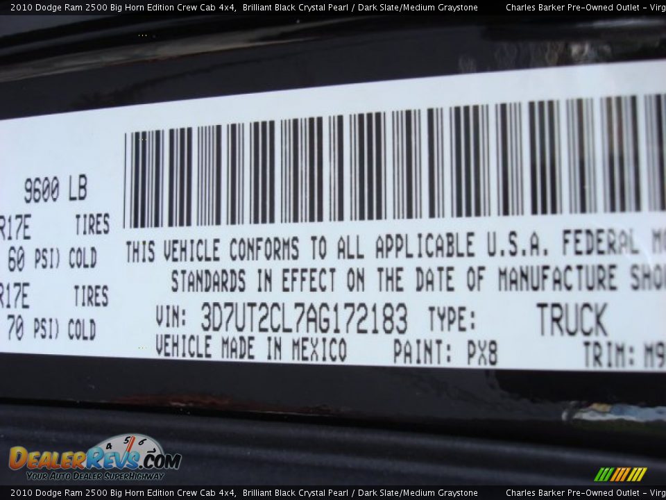 2010 Dodge Ram 2500 Big Horn Edition Crew Cab 4x4 Brilliant Black Crystal Pearl / Dark Slate/Medium Graystone Photo #34