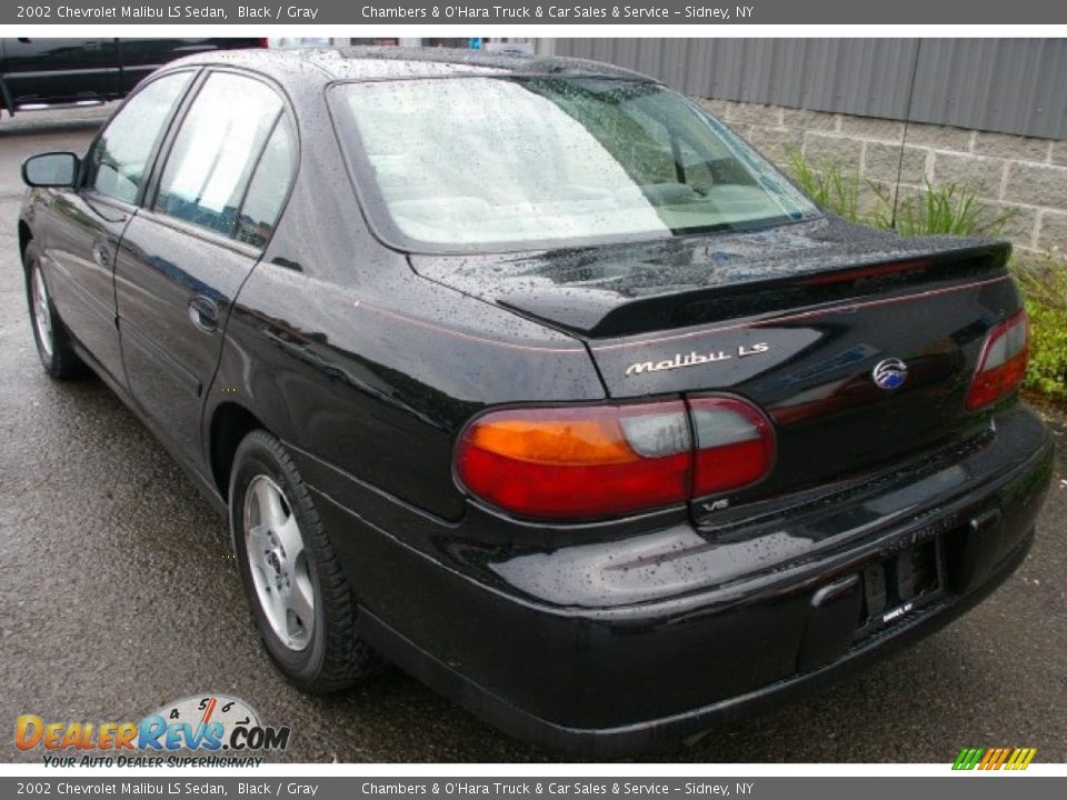 2002 Chevrolet Malibu LS Sedan Black / Gray Photo #8