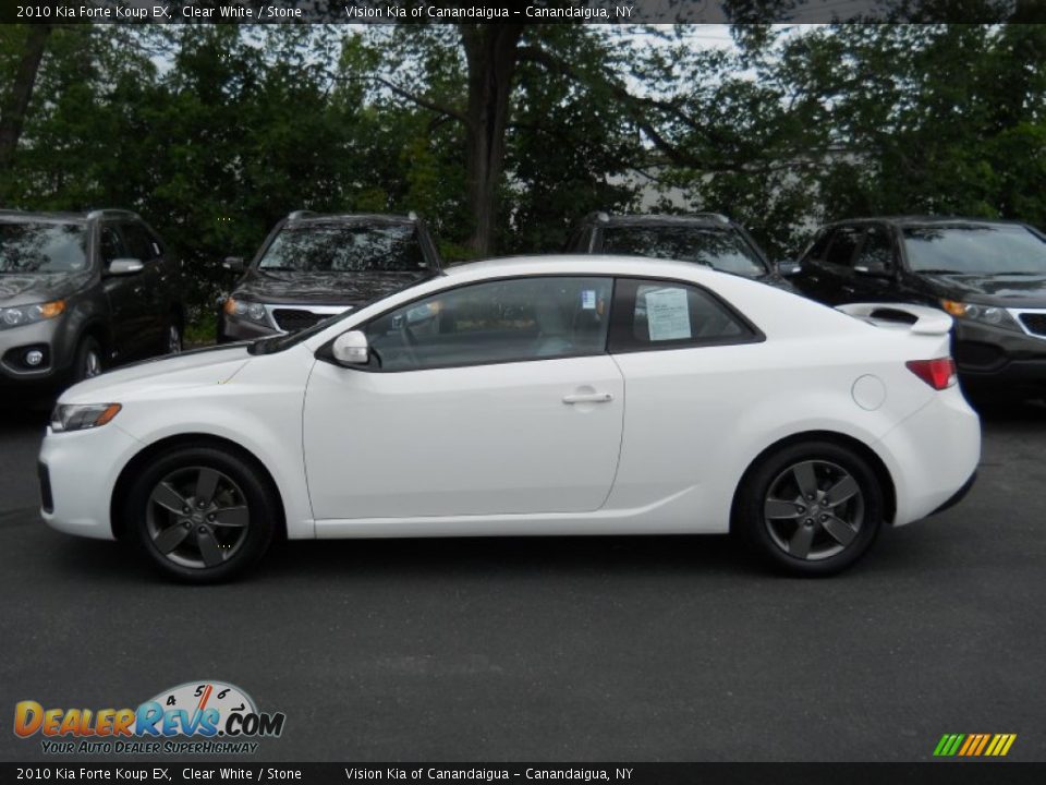 2010 Kia Forte Koup EX Clear White / Stone Photo #12