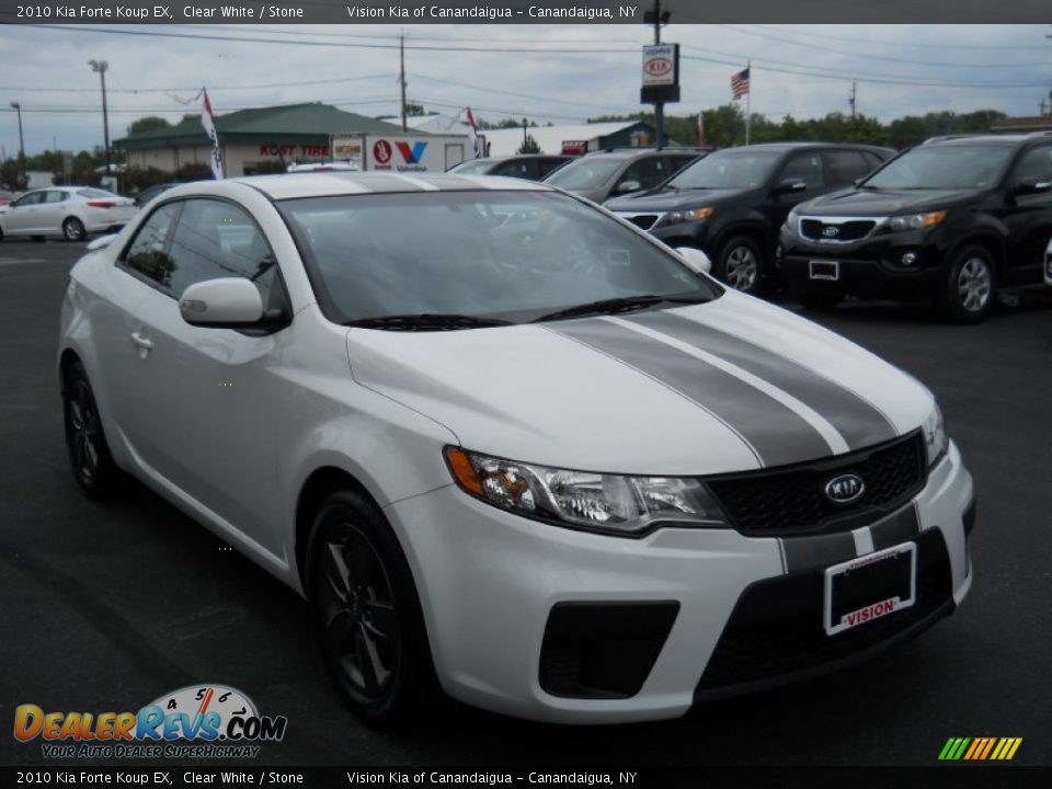 2010 Kia Forte Koup EX Clear White / Stone Photo #15