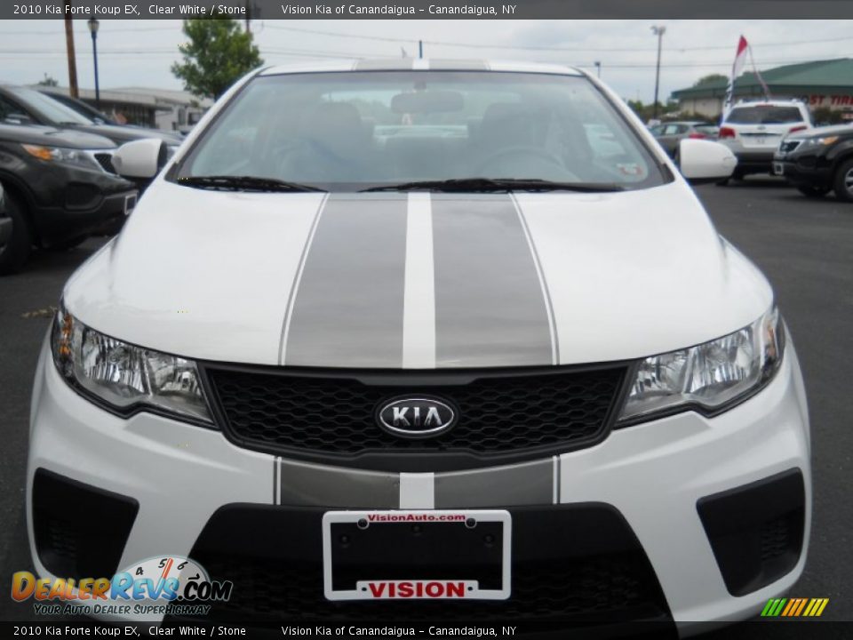 2010 Kia Forte Koup EX Clear White / Stone Photo #16