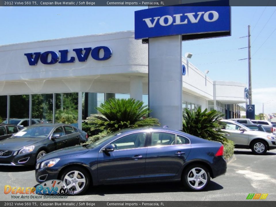 2012 Volvo S60 T5 Caspian Blue Metallic / Soft Beige Photo #2