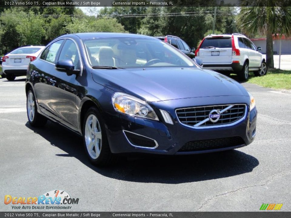 2012 Volvo S60 T5 Caspian Blue Metallic / Soft Beige Photo #3