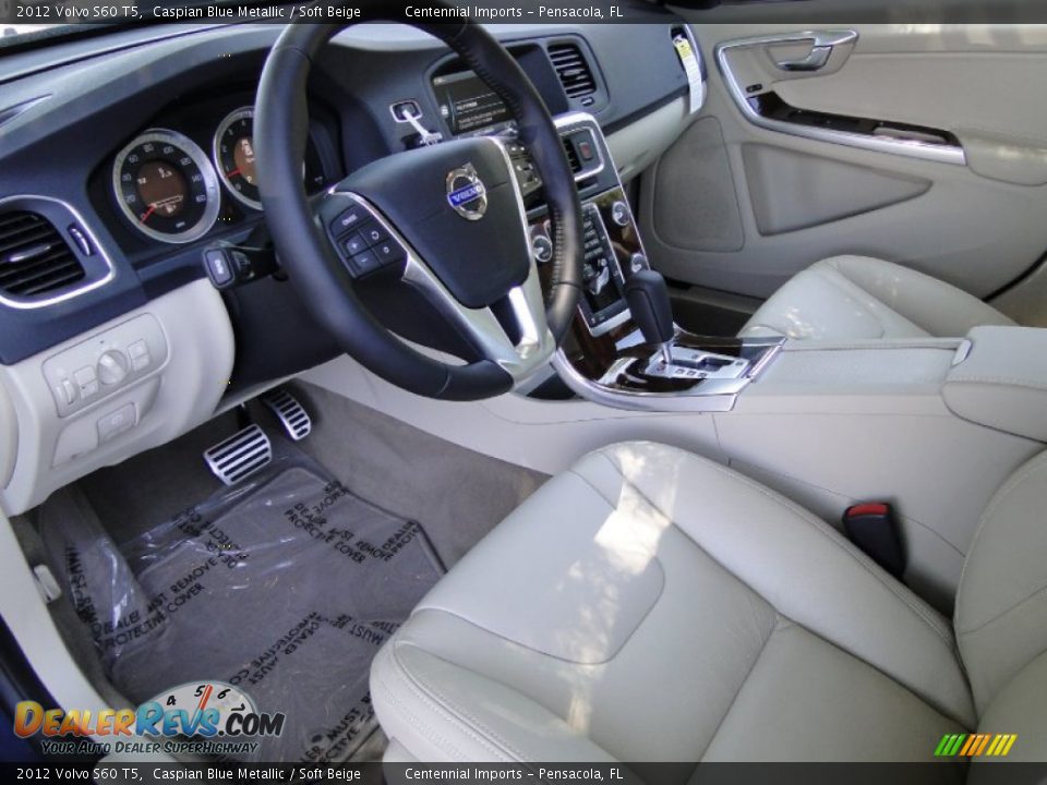 2012 Volvo S60 T5 Caspian Blue Metallic / Soft Beige Photo #6