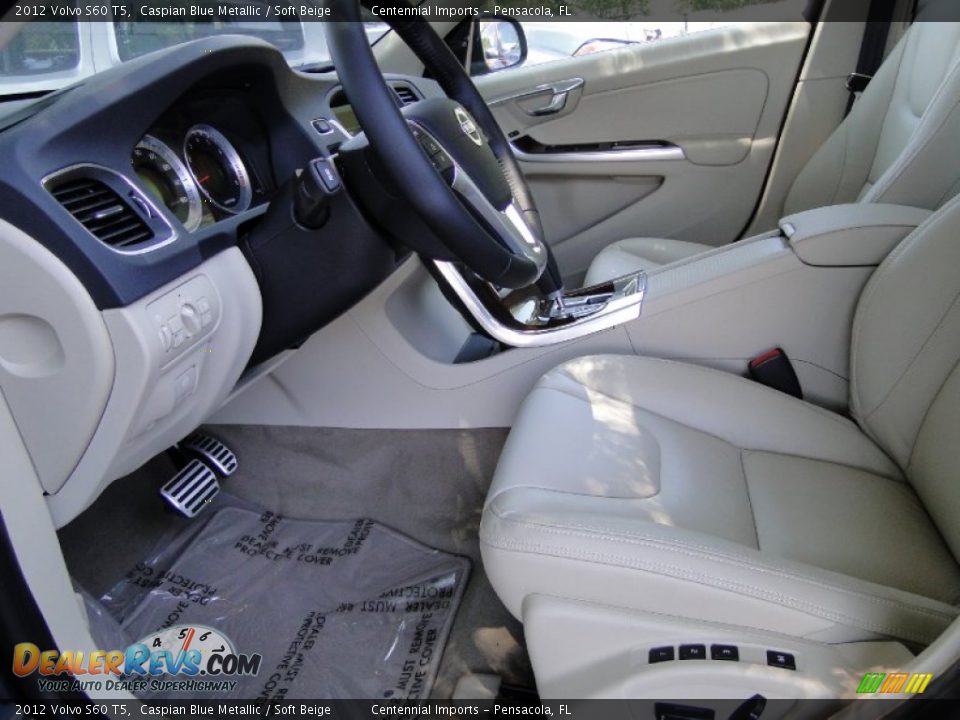 2012 Volvo S60 T5 Caspian Blue Metallic / Soft Beige Photo #7