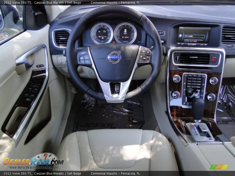 2012 Volvo S60 T5 Caspian Blue Metallic / Soft Beige Photo #8