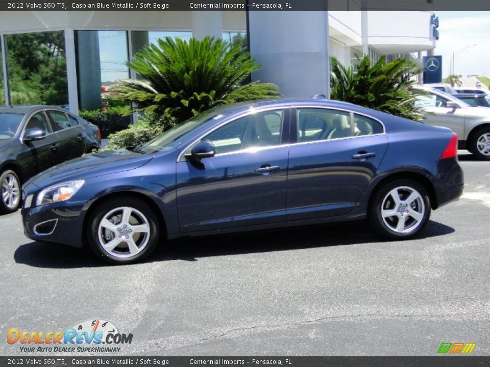 2012 Volvo S60 T5 Caspian Blue Metallic / Soft Beige Photo #12