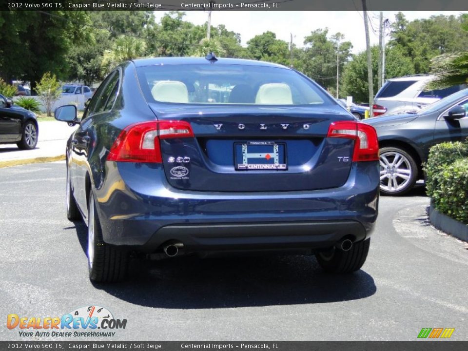 2012 Volvo S60 T5 Caspian Blue Metallic / Soft Beige Photo #13